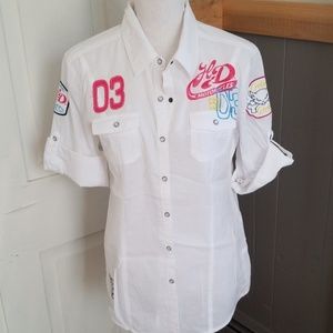 HDMC, snap down womens blouse